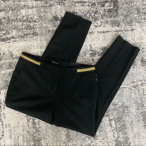 Dalia || black modern fit trouser w/ gold stripe